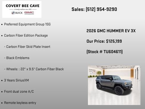 New 2026 GMC Hummer EV 3X w/ Carbon Fiber Edition Package AWD/4WD image 7