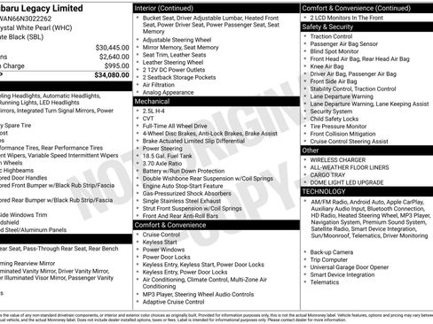 Used 2022 Subaru Legacy Limited image 3