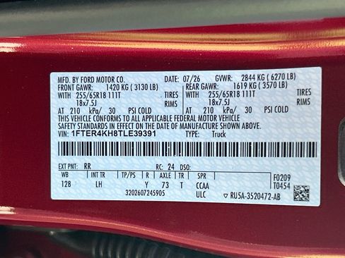 New 2026 Ford Ranger Lariat w/ FX4 Off-Road Package AWD/4WD image 20