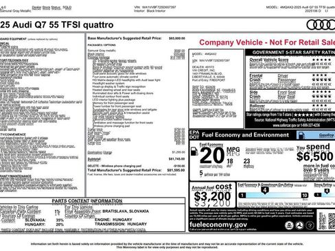 Used 2025 Audi Q7 3.0T Prestige w/ Prestige Package image 46