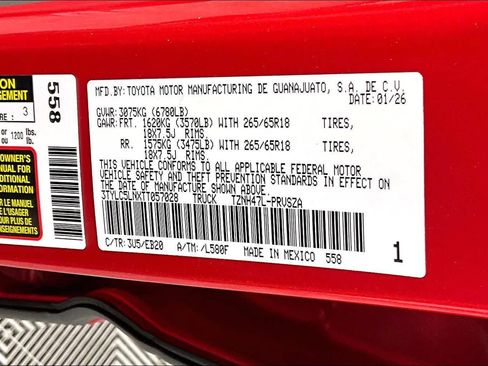 Used 2026 Toyota Tacoma Limited AWD/4WD image 35