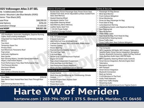 Certified 2025 Volkswagen Atlas SEL AWD/4WD image 1