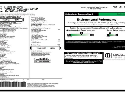 Used 2025 RAM ProMaster 2500 w/ U-Haul Equipment Group FWD image 3