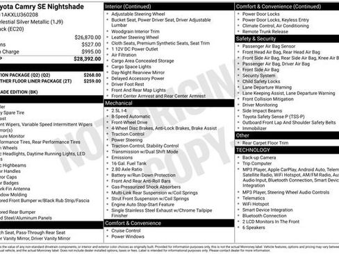 Used 2020 Toyota Camry SE w/ Protection Package (Q2) FWD image 33