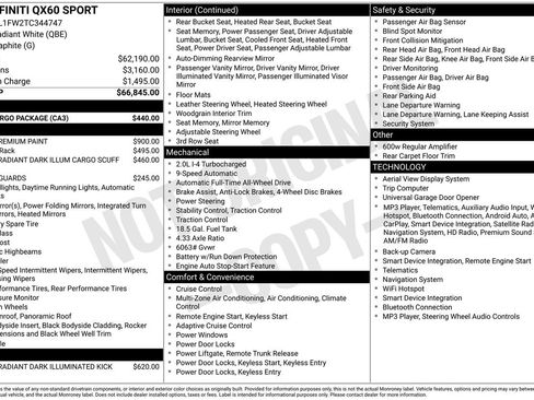 Certified 2026 INFINITI QX60 Sport w/ Dark Cargo Package AWD/4WD image 35