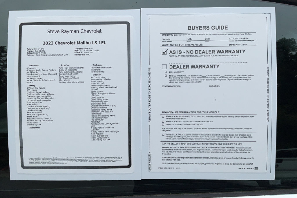 Certified 2023 Chevrolet Malibu LS FWD image 23