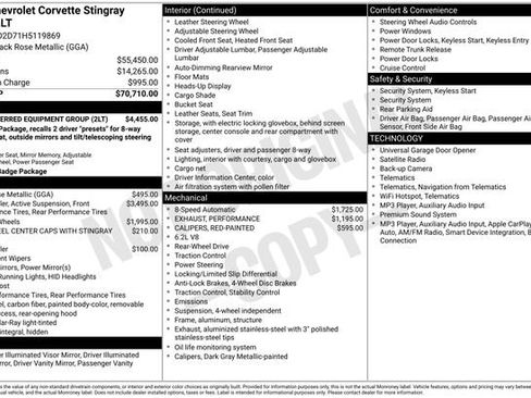Used 2017 Chevrolet Corvette Stingray Coupe w/ 2LT Preferred Equipment Group RWD image 2
