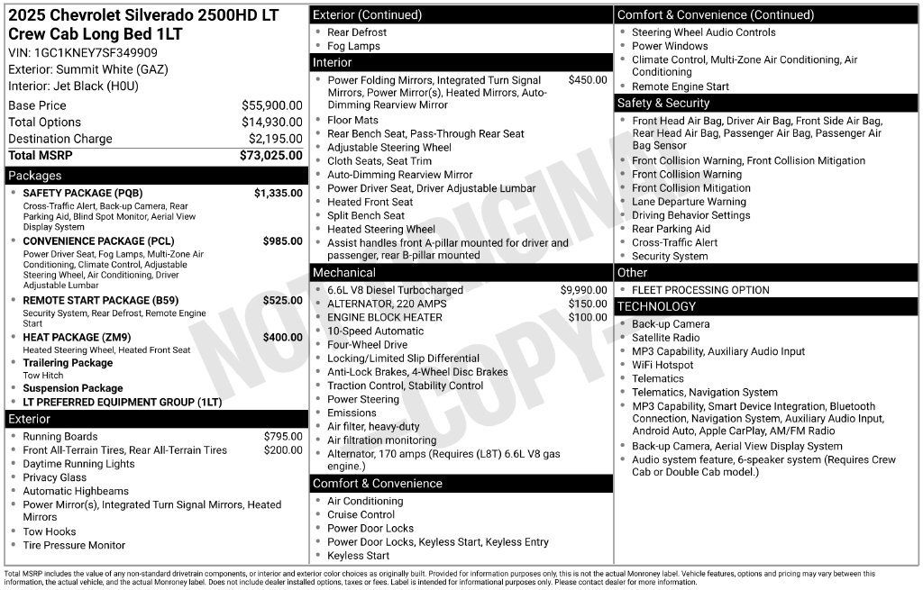 Used 2025 Chevrolet Silverado 2500 LT w/ Safety Package AWD/4WD image 39