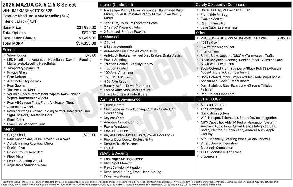 New 2026 MAZDA CX-5 Select AWD/4WD image 2