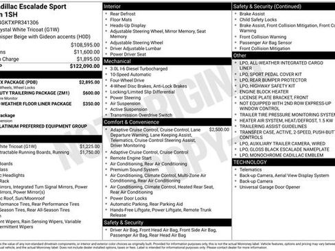 Used 2023 Cadillac Escalade Sport Platinum w/ LPO, ONYX Package AWD/4WD image 25