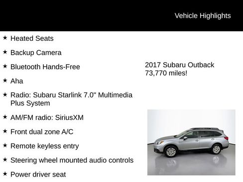 Used 2017 Subaru Outback 2.5i Premium w/ Popular Package #2 image 5