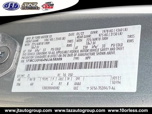 Used 2022 Ford Escape SEL FWD image 20