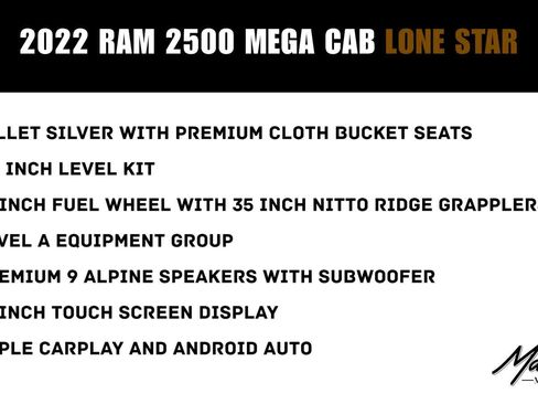 Used 2022 RAM 2500 Lone Star w/ Level A Equipment Group AWD/4WD image 2