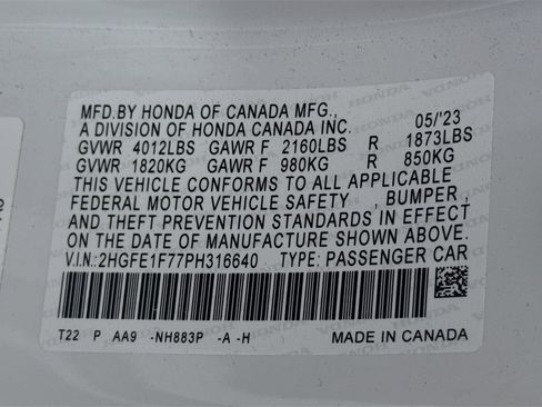 Certified 2023 Honda Civic EX image 31