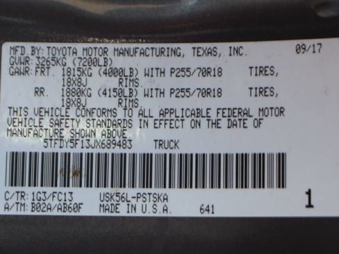 Used 2018 Toyota Tundra SR5 w/ SR5 Upgrade Package AWD/4WD image 54