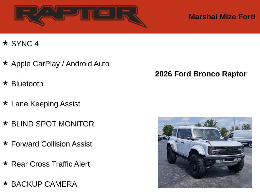 New 2026 Ford Bronco Raptor AWD/4WD image 2