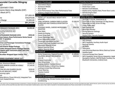 Used 2021 Chevrolet Corvette Stingray Premium Cpe w/ Z51 Performance Package RWD image 31