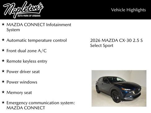 New 2026 MAZDA CX-30 AWD 2.5 S w/ Select Sport Pkg image 15