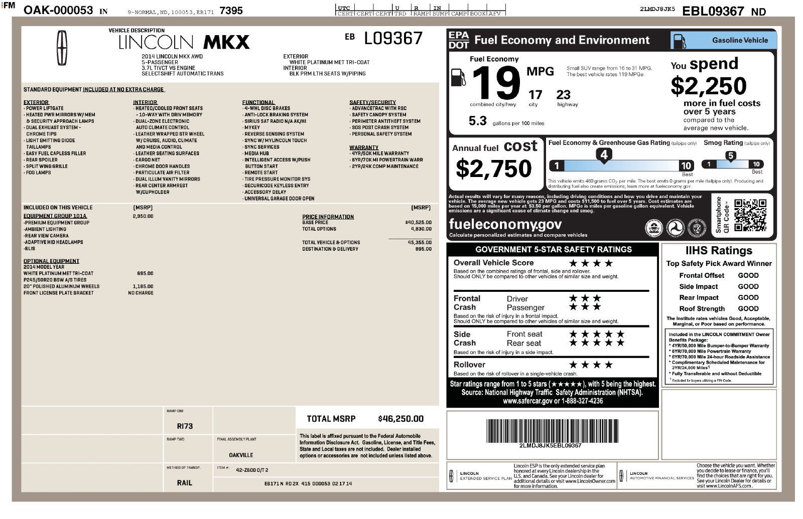 Used 2014 Lincoln MKX AWD image 1