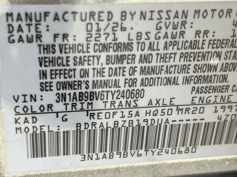 New 2026 Nissan Sentra S w/ Floor Mat Package image 15