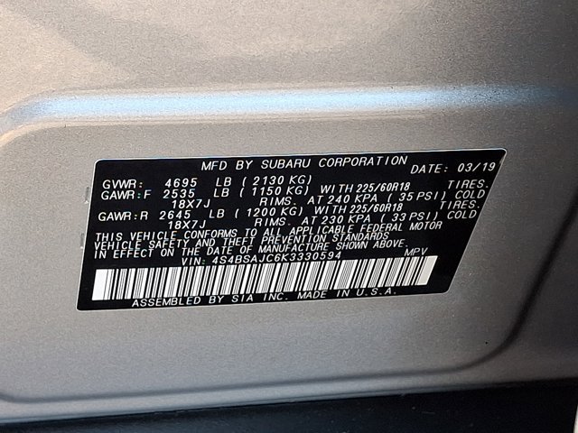 Used 2019 Subaru Outback 2.5i Limited w/ Protection Package #1 AWD/4WD image 32