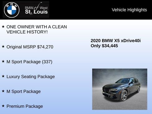 Used 2020 BMW X5 xDrive40i w/ M Sport Package AWD/4WD image 8