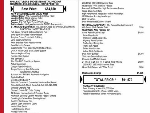 Used 2022 Alfa Romeo Stelvio Quadrifoglio w/ Active Assist Plus Package image 5