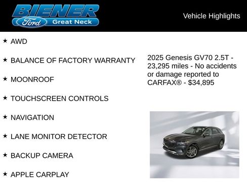 Used 2025 Genesis GV70 2.5T AWD/4WD image 9