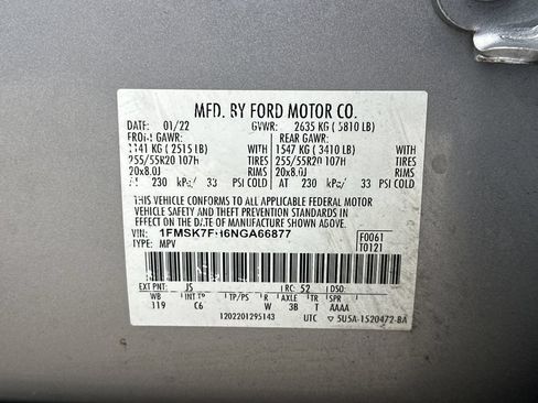 Used 2022 Ford Explorer Limited w/ Equipment Group 301A RWD image 25