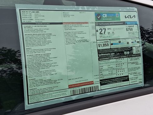 New 2026 Kia K5 GT-Line w/ GT-Line Premium Package AWD/4WD image 23