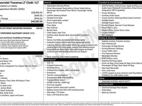 Used 2018 Chevrolet Traverse LT image 42