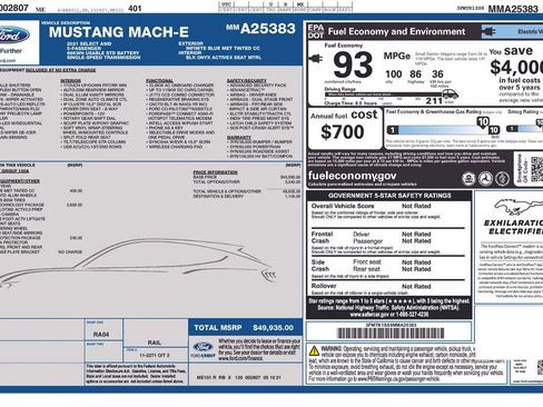 Used 2021 Ford Mustang Mach-E Select w/ Comfort/Technology Package AWD/4WD image 3