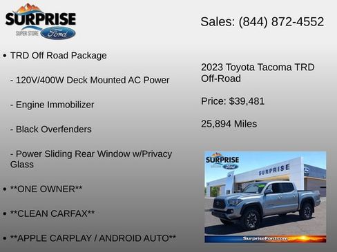 Used 2023 Toyota Tacoma TRD Off-Road AWD/4WD image 6