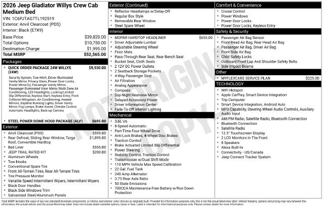 New 2026 Jeep Gladiator Sport AWD/4WD image 39