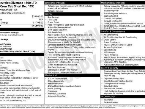 Used 2022 Chevrolet Silverado 1500 Custom image 3