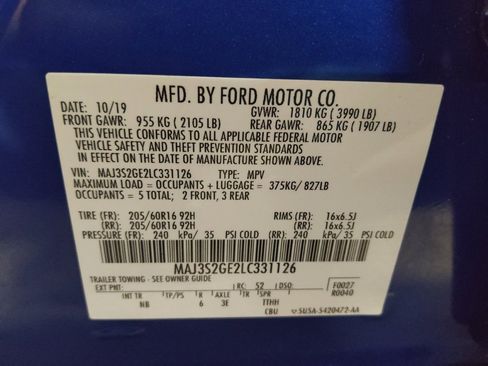 Used 2020 Ford EcoSport SE w/ SE Convenience Package image 33