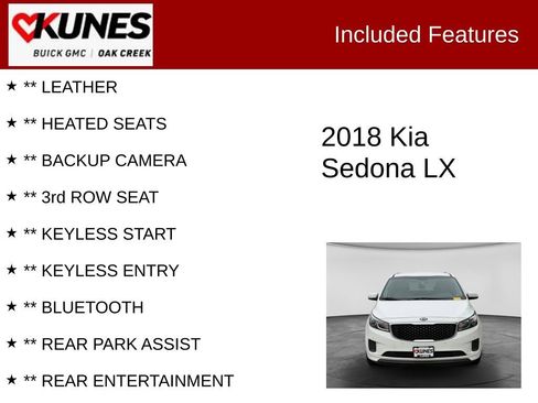 Used 2018 Kia Sedona LX w/ LX Essentials Premium Package FWD image 2