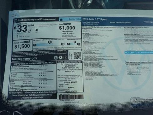 New 2026 Volkswagen Jetta Sport image 4
