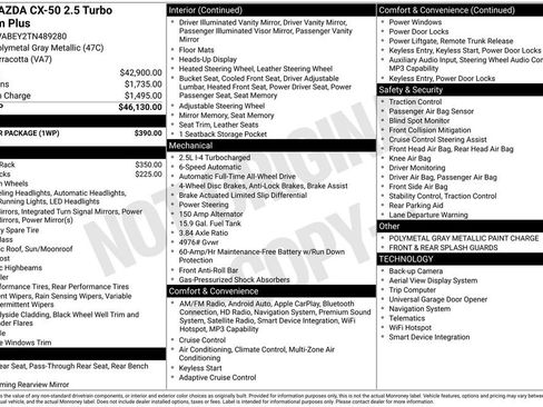 New 2026 MAZDA CX-50 2.5 Turbo w/ Weather Package AWD/4WD image 34
