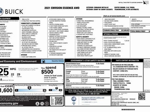 Used 2021 Buick Envision Essence w/ Sport Touring Package image 2