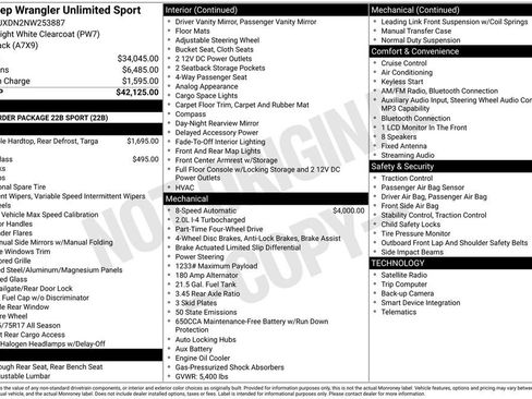 Used 2022 Jeep Wrangler Unlimited Sport image 27