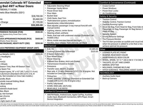 Used 2020 Chevrolet Colorado W/T w/ WT Convenience Package image 35