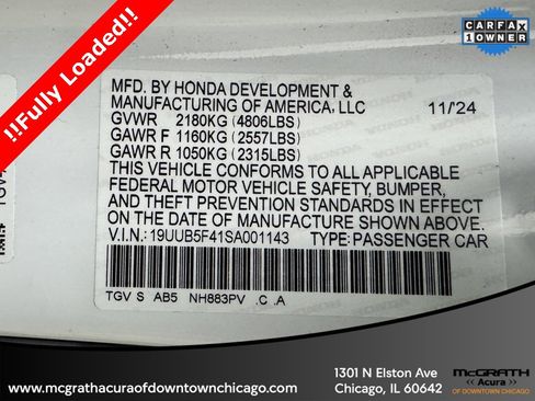 Certified 2025 Acura TLX w/ Technology Package image 11