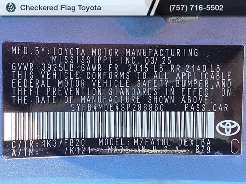 Certified 2025 Toyota Corolla LE FWD image 22