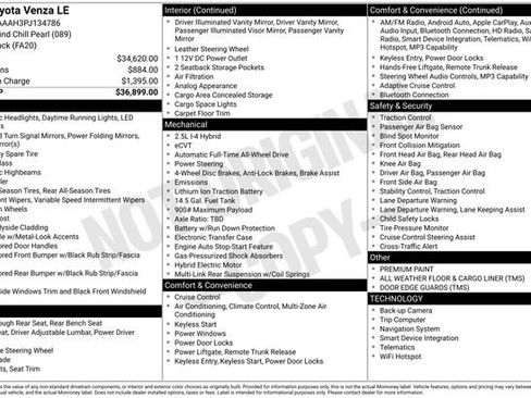 Used 2023 Toyota Venza LE AWD/4WD image 2