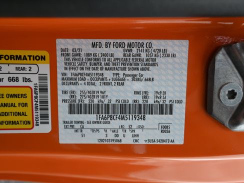 Used 2021 Ford Mustang GT Premium w/ GT Performance Package image 9