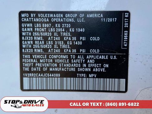 Used 2018 Volkswagen Atlas SEL w/ R-Line Package image 19