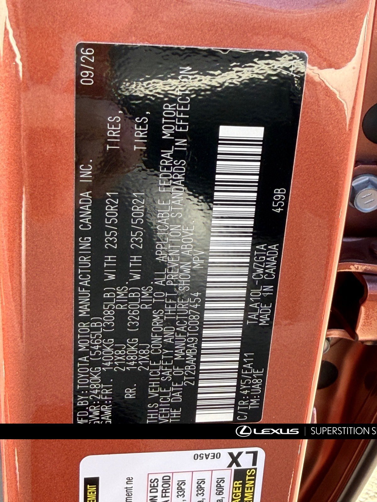 New 2026 Lexus RX 350 Premium w/ Convenience Package FWD image 34