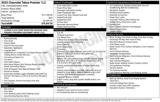 Certified 2025 Chevrolet Tahoe Premier AWD/4WD image 36