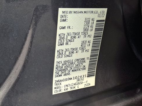 Used 2022 Nissan Titan SV w/ SV Convenience Package AWD/4WD image 26